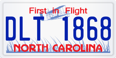 NC license plate DLT1868