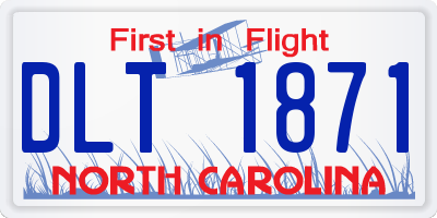 NC license plate DLT1871