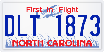 NC license plate DLT1873
