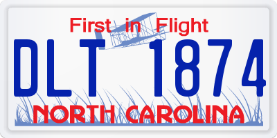 NC license plate DLT1874