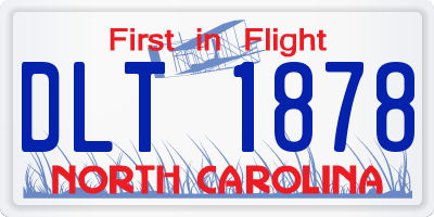 NC license plate DLT1878