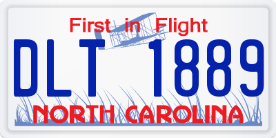 NC license plate DLT1889