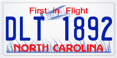 NC license plate DLT1892