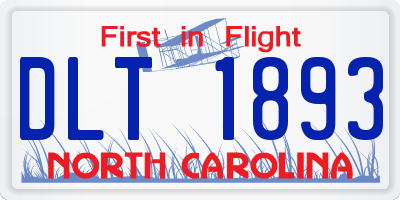 NC license plate DLT1893