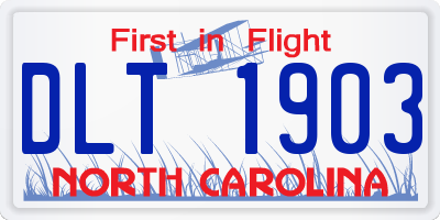 NC license plate DLT1903