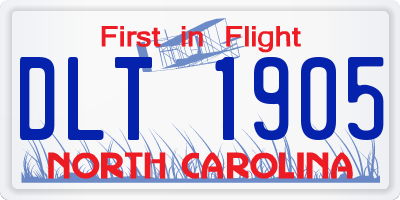 NC license plate DLT1905
