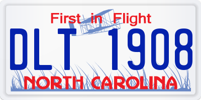 NC license plate DLT1908