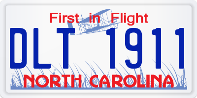 NC license plate DLT1911