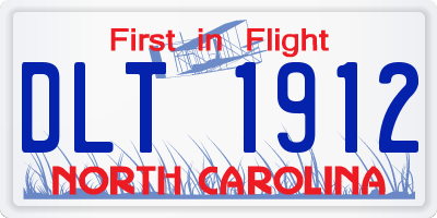NC license plate DLT1912
