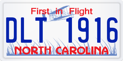 NC license plate DLT1916