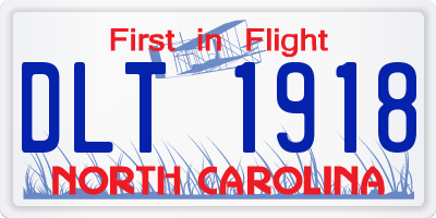 NC license plate DLT1918