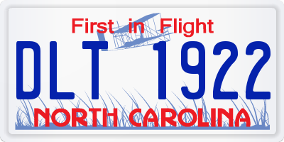 NC license plate DLT1922
