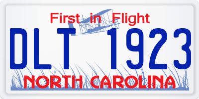NC license plate DLT1923