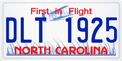 NC license plate DLT1925