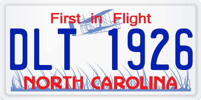 NC license plate DLT1926
