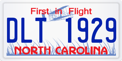 NC license plate DLT1929