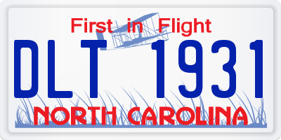 NC license plate DLT1931