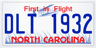 NC license plate DLT1932