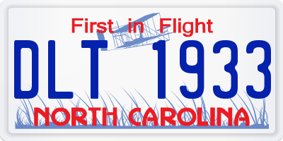 NC license plate DLT1933