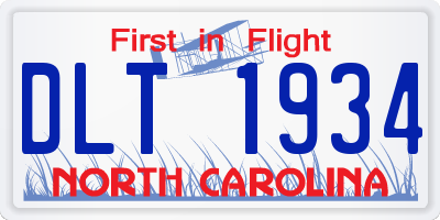 NC license plate DLT1934