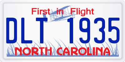 NC license plate DLT1935