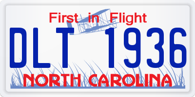 NC license plate DLT1936