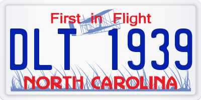 NC license plate DLT1939