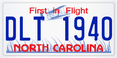 NC license plate DLT1940