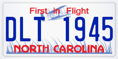 NC license plate DLT1945