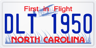NC license plate DLT1950