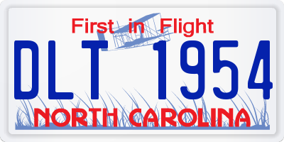 NC license plate DLT1954