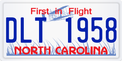 NC license plate DLT1958