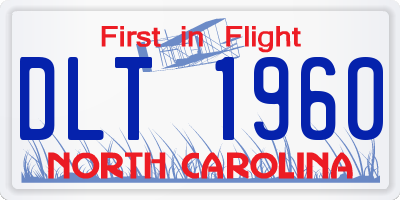 NC license plate DLT1960