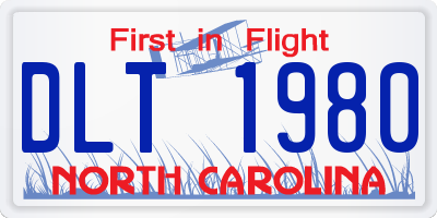 NC license plate DLT1980