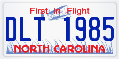 NC license plate DLT1985