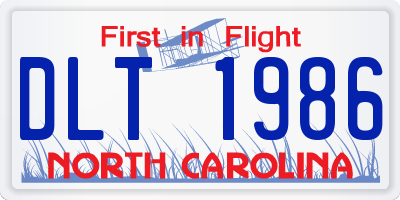NC license plate DLT1986