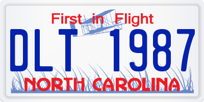 NC license plate DLT1987