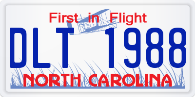 NC license plate DLT1988