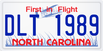 NC license plate DLT1989