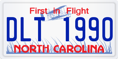 NC license plate DLT1990