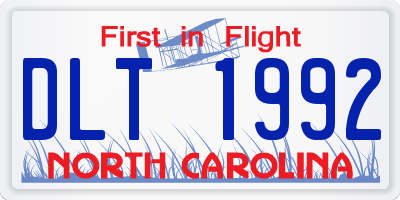NC license plate DLT1992