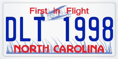 NC license plate DLT1998