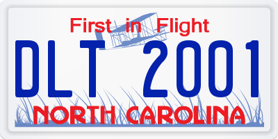 NC license plate DLT2001