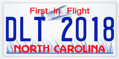 NC license plate DLT2018