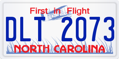 NC license plate DLT2073