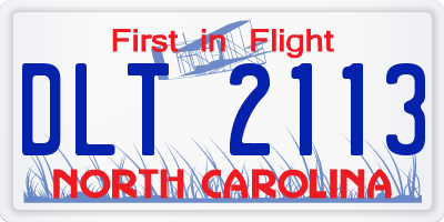 NC license plate DLT2113