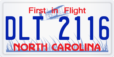 NC license plate DLT2116