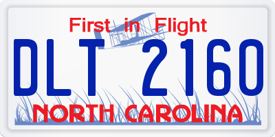 NC license plate DLT2160