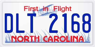 NC license plate DLT2168