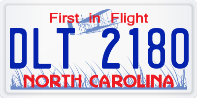 NC license plate DLT2180